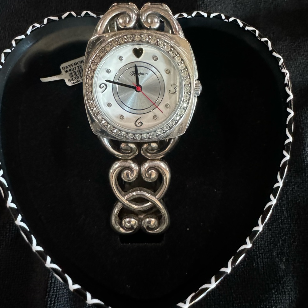 Silver Brighton Heart-Embellished Watch